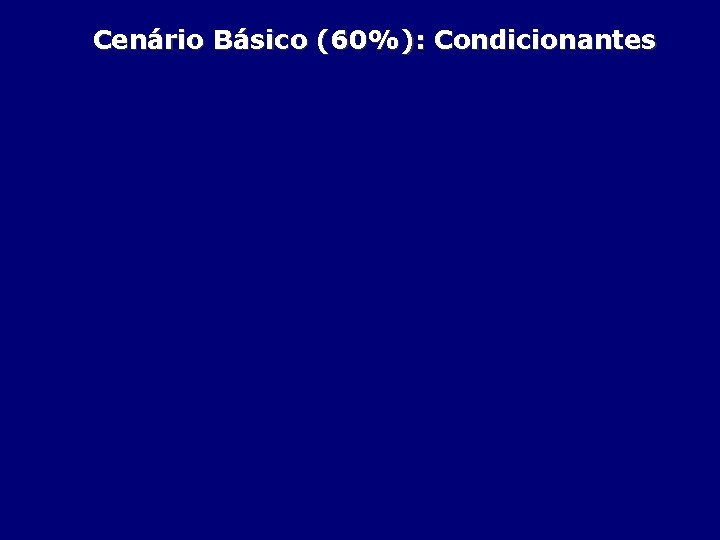 Cenário Básico (60%): Condicionantes 