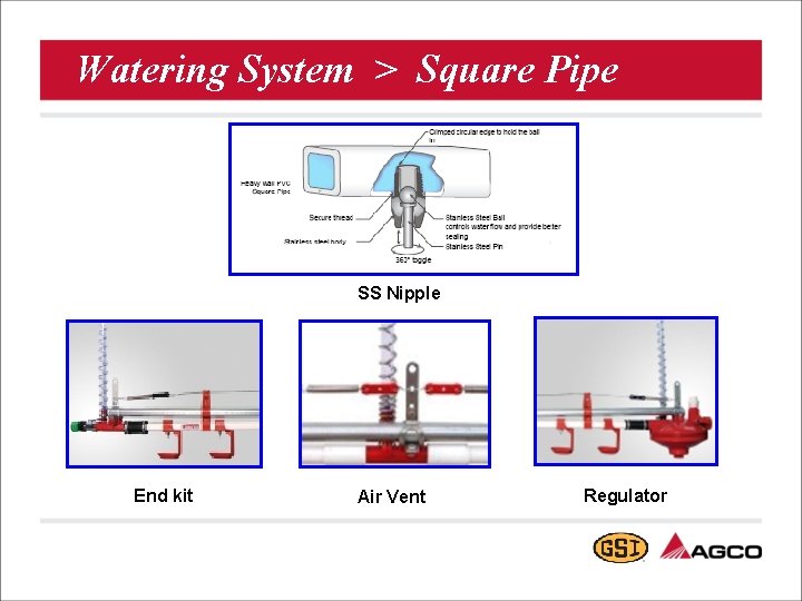 Watering System > Square Pipe SS Nipple End kit Air Vent Regulator 