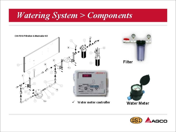 Watering System > Components Filter ü Water meter controller Water Meter 