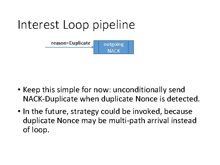 Interest Loop pipeline reason=Duplicate outgoing NACK • Keep this simple for now: unconditionally send
