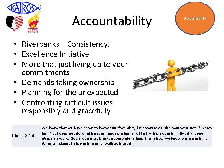 Accountability • Riverbanks – Consistency. • Excellence Initiative • More that just living up