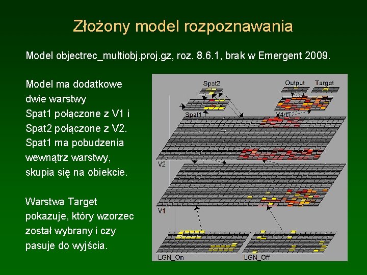 Złożony model rozpoznawania Model objectrec_multiobj. proj. gz, roz. 8. 6. 1, brak w Emergent