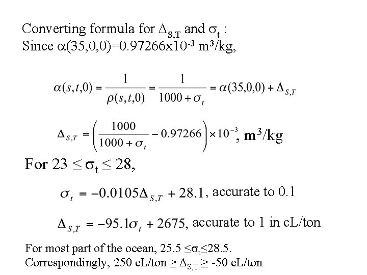 Converting formula for S, T and t : Since (35, 0, 0)=0. 97266 x