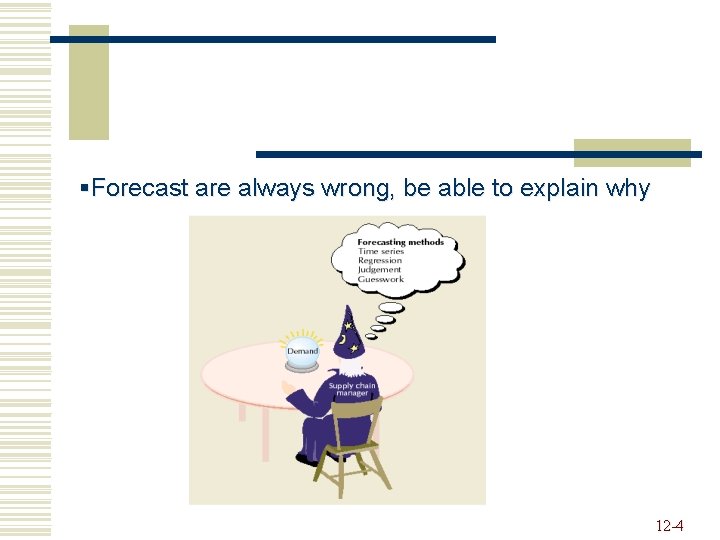 §Forecast are always wrong, be able to explain why 12 -4 