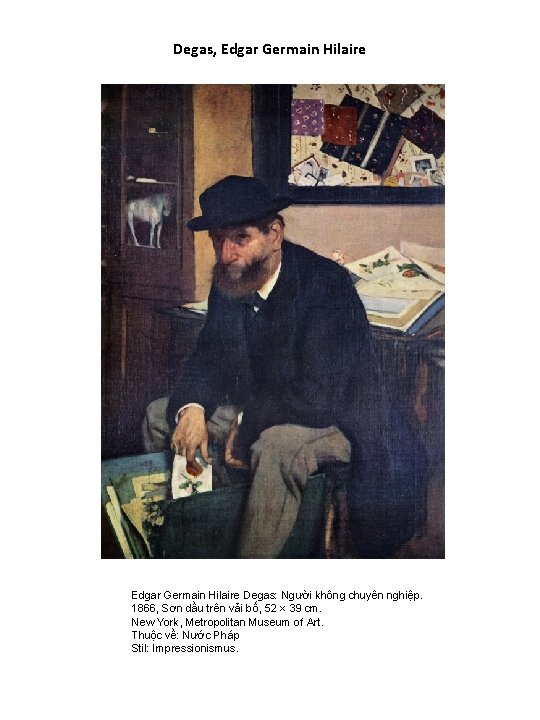 Degas, Edgar Germain Hilaire Degas: Người không chuyên nghiệp. 1866, Sơn dầu trên vải Degas, Edgar Germain Hilaire Degas: Người không chuyên nghiệp. 1866, Sơn dầu trên vải