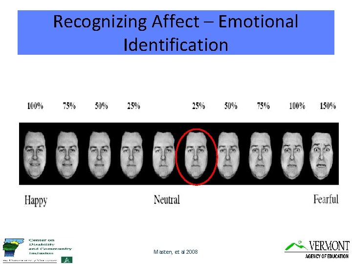 Recognizing Affect – Emotional Identification Masten, et al 2008 