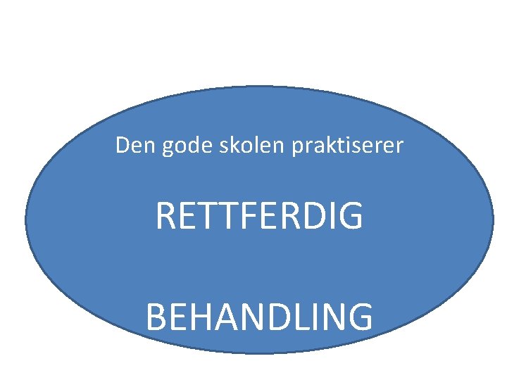 Den gode skolen praktiserer RETTFERDIG BEHANDLING 