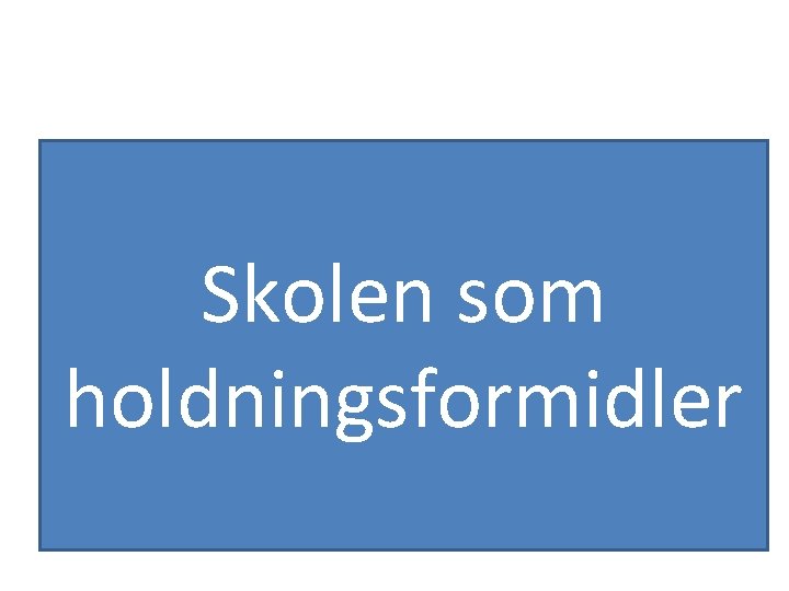 Skolen som holdningsformidler 