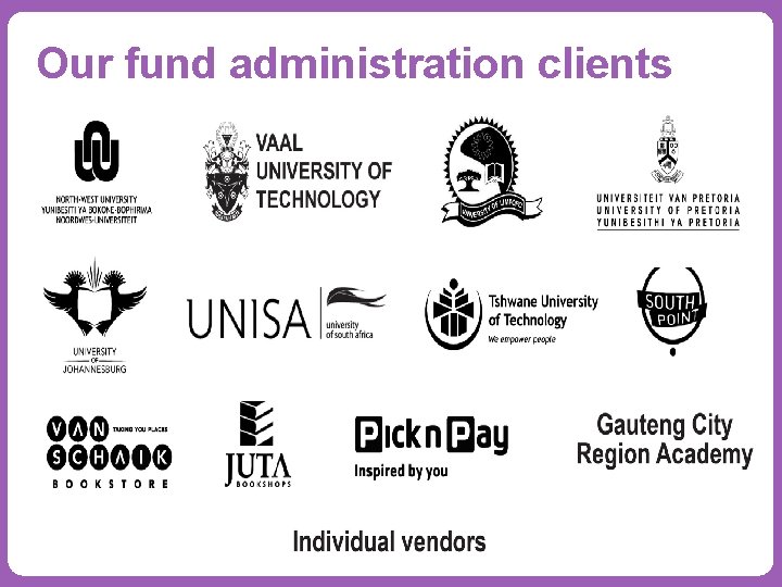 Our fund administration clients 