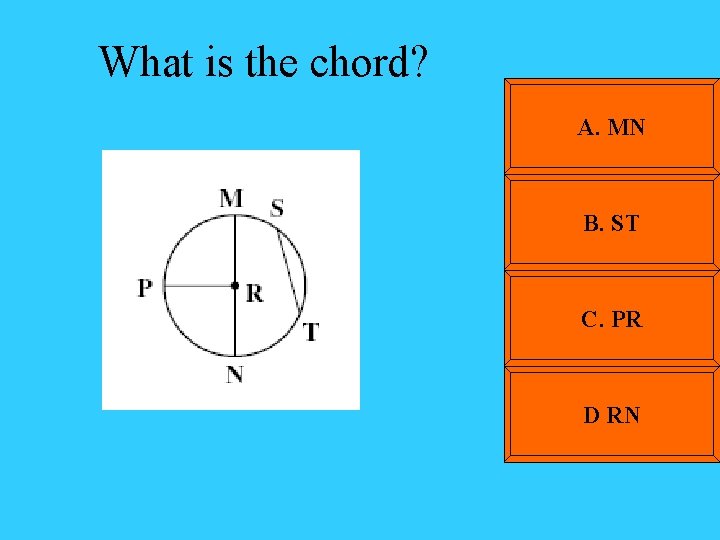 What is the chord? A. MN B. ST C. PR D RN 