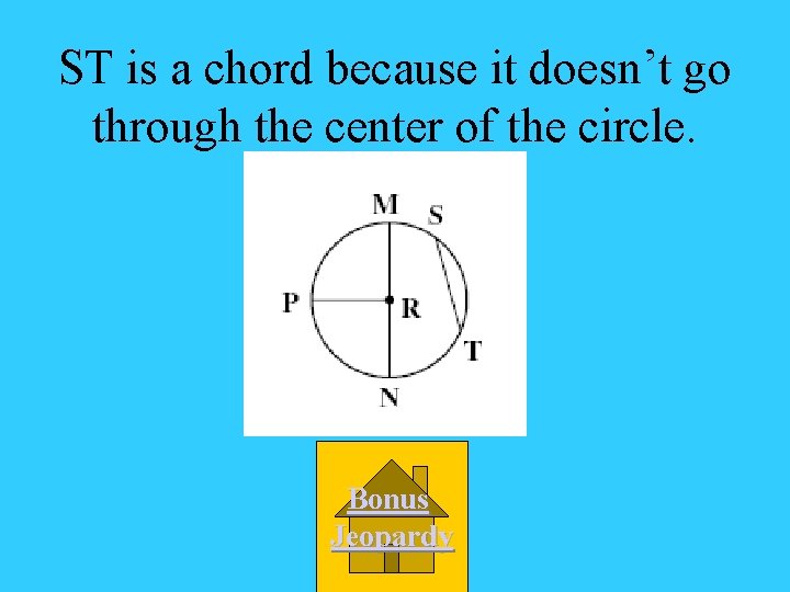 ST is a chord because it doesn’t go through the center of the circle.