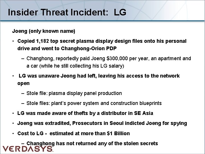 Insider Threat Incident: LG Joeng (only known name) • Copied 1, 182 top secret