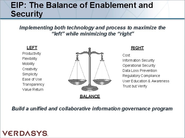 EIP: The Balance of Enablement and Security Implementing both technology and process to maximize
