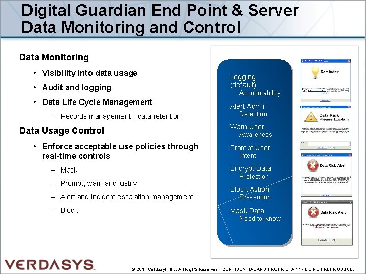 Digital Guardian End Point & Server Data Monitoring and Control Data Monitoring Non-Company Network