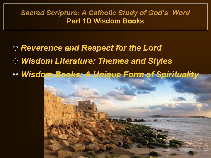 Sacred Scripture: A Catholic Study of God’s Word Part 1 D Wisdom Books U