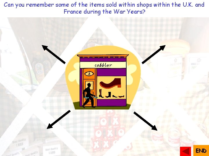 Can you remember some of the items sold within shops within the U. K.