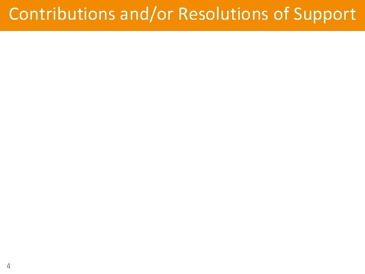 Contributions and/or Resolutions of Support 4 