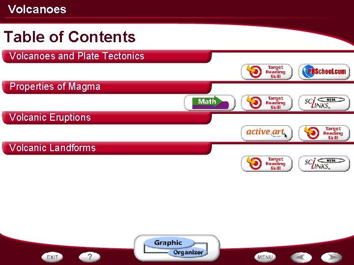 Volcanoes Table of Contents Volcanoes and Plate Tectonics Properties of Magma Volcanic Eruptions Volcanic