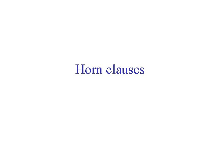Horn clauses 