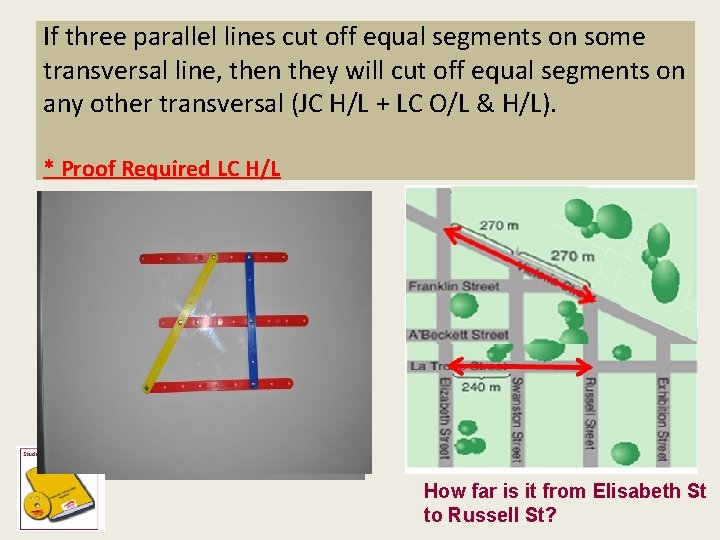 If three parallel lines cut off equal segments on some transversal line, then they