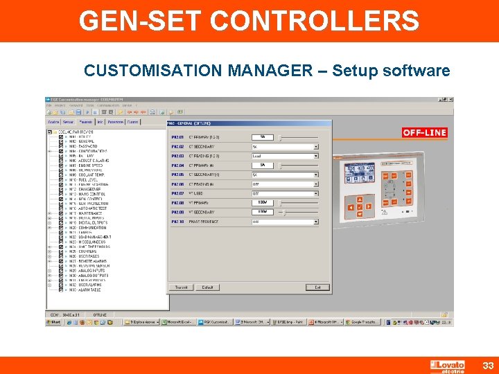 GEN-SET CONTROLLERS CUSTOMISATION MANAGER – Setup software 33 