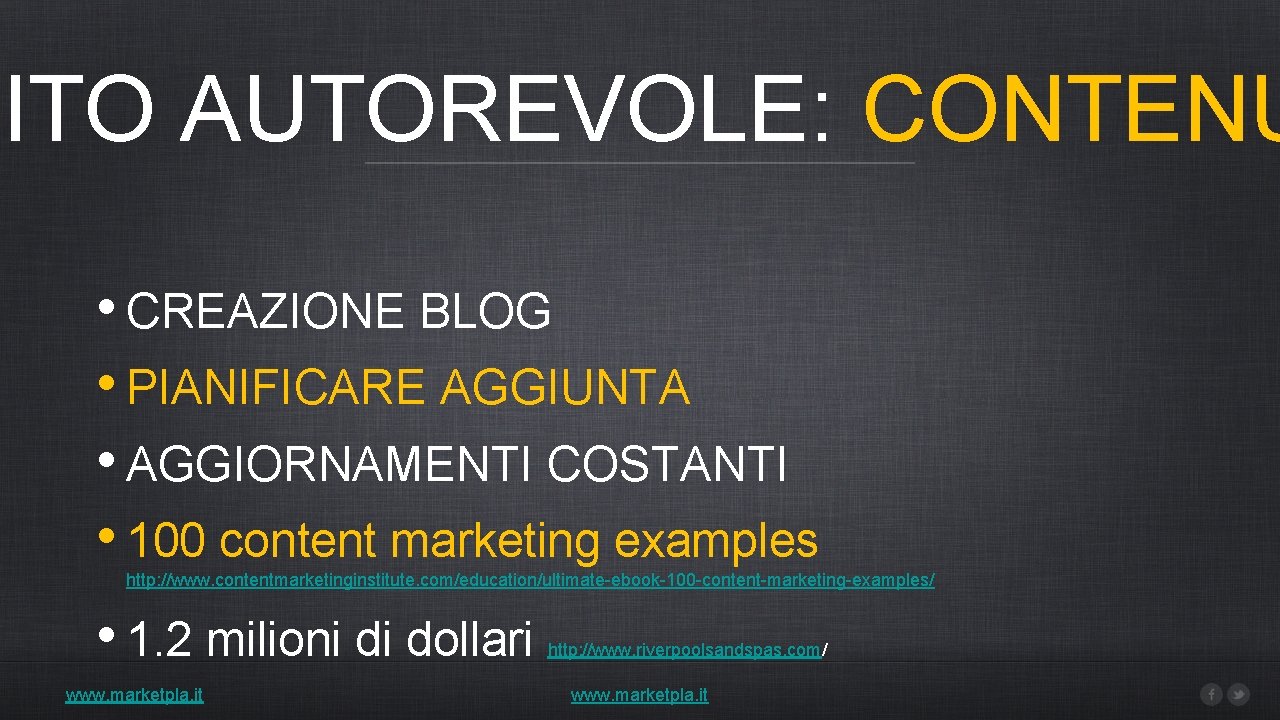 SITO AUTOREVOLE: CONTENU • CREAZIONE BLOG • PIANIFICARE AGGIUNTA • AGGIORNAMENTI COSTANTI • 100