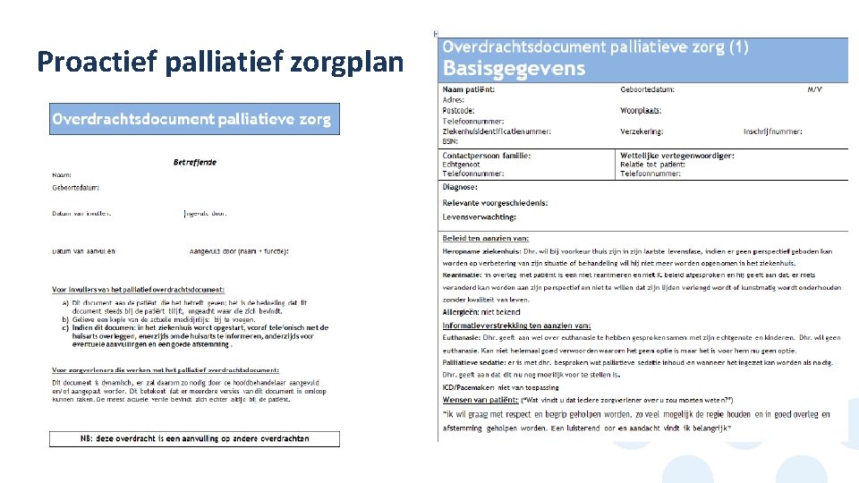 Proactief palliatief zorgplan 