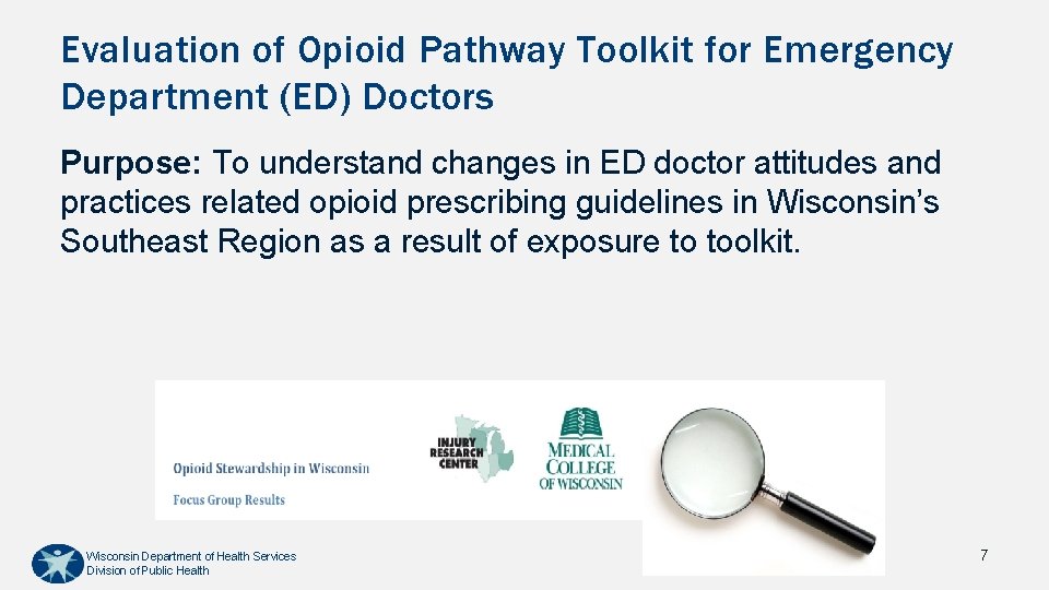 Evaluation of Opioid Pathway Toolkit for Emergency Department (ED) Doctors Purpose: To understand changes