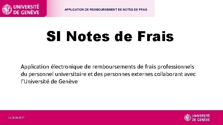 SI Notes de Frais Application électronique de remboursements de frais professionnels du personnel universitaire