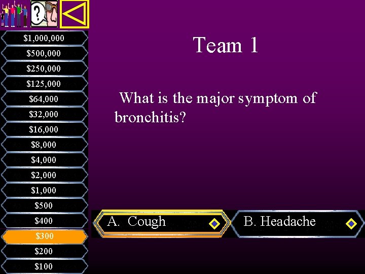 Team 1 $1, 000 $500, 000 $250, 000 $125, 000 $64, 000 $32, 000 Team 1 $1, 000 $500, 000 $250, 000 $125, 000 $64, 000 $32, 000