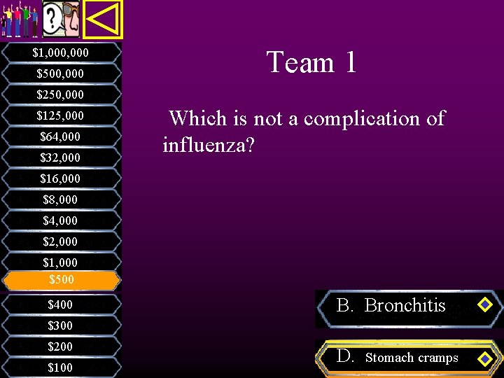 $1, 000 $500, 000 Team 1 $250, 000 $125, 000 $64, 000 $32, 000