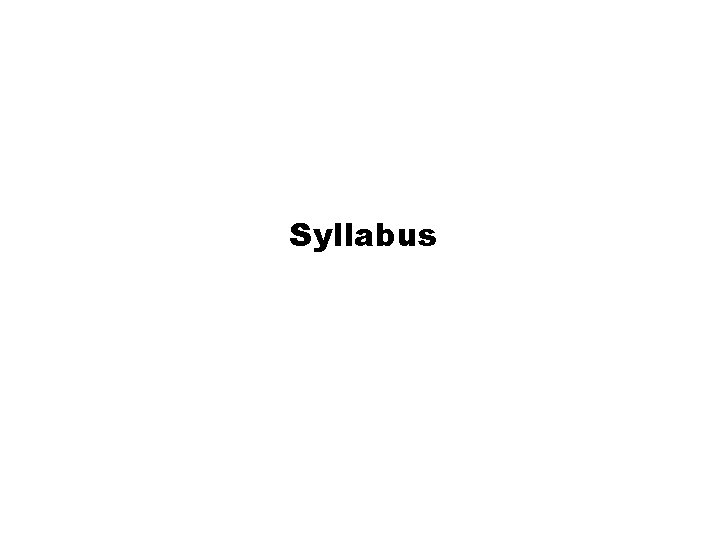 Syllabus 