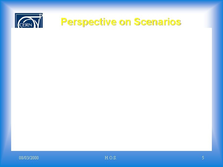 P 08/03/2000 Perspective on Scenarios H. O. S. 5 