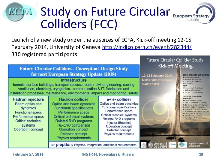 Study on Future Circular Colliders (FCC) Launch of a new study under the auspices