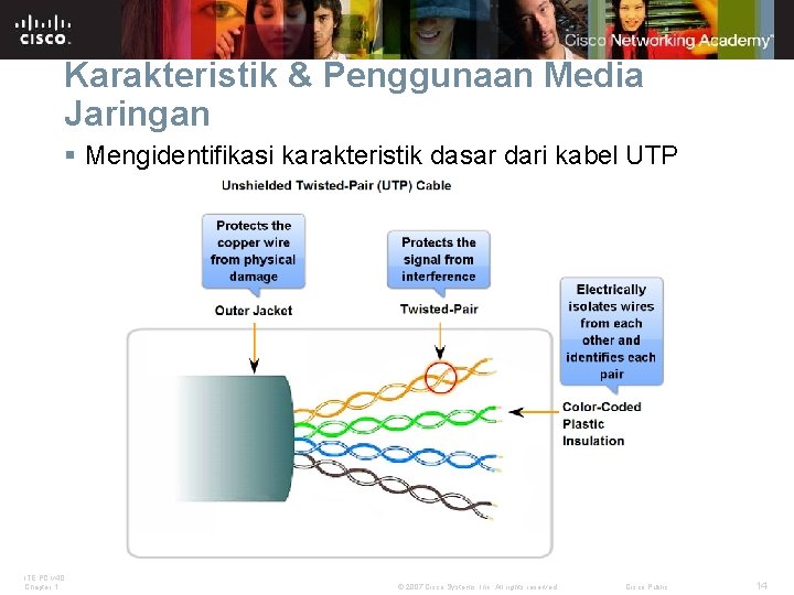 Karakteristik & Penggunaan Media Jaringan § Mengidentifikasi karakteristik dasar dari kabel UTP ITE PC