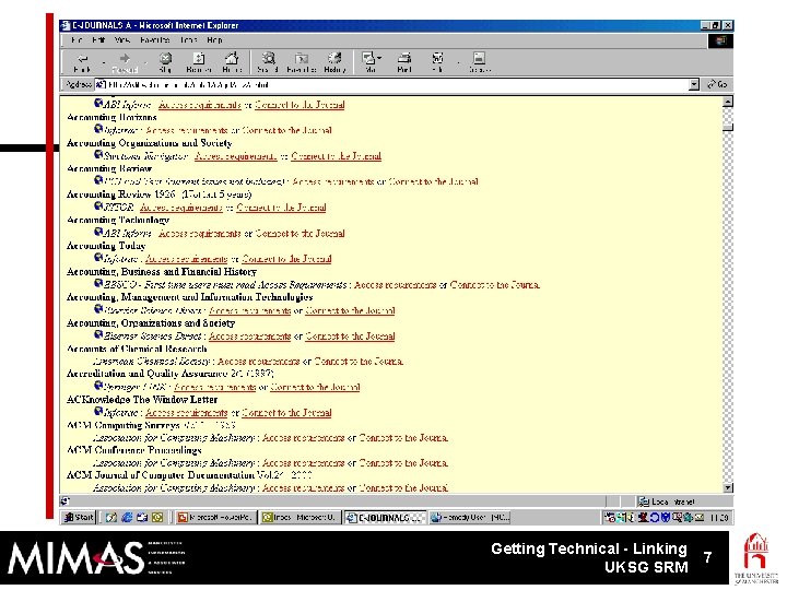 Getting Technical - Linking UKSG SRM 7 