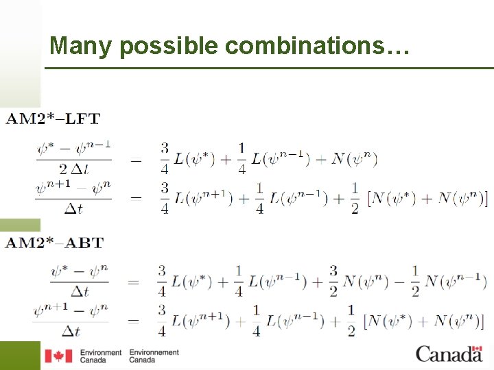 Many possible combinations… 