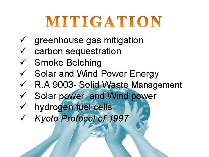 ü ü ü ü greenhouse gas mitigation carbon sequestration Smoke Belching Solar and Wind