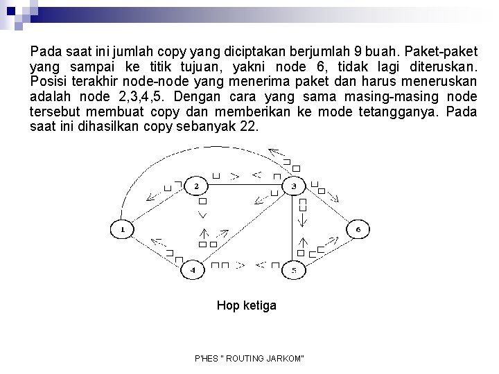 Pada saat ini jumlah copy yang diciptakan berjumlah 9 buah. Paket-paket yang sampai ke