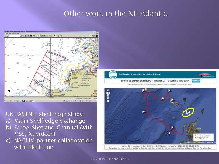 Other work in the NE Atlantic a) UK FASTNEt shelf edge study: a) Malin