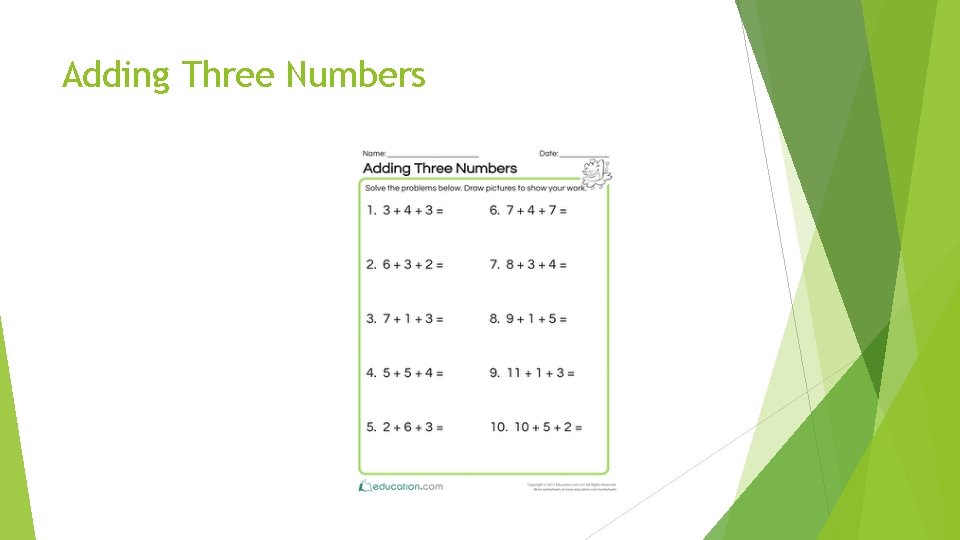 Algorithm For Adding Three Number MATHEMATICS NUMBER SYSTEM ADDITION AND SUBTRACTION MULTIPLICATION AND