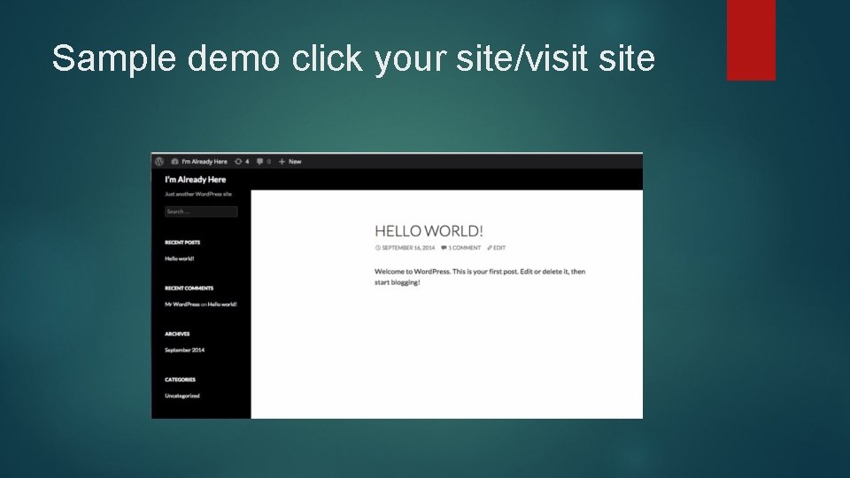 Sample demo click your site/visit site 