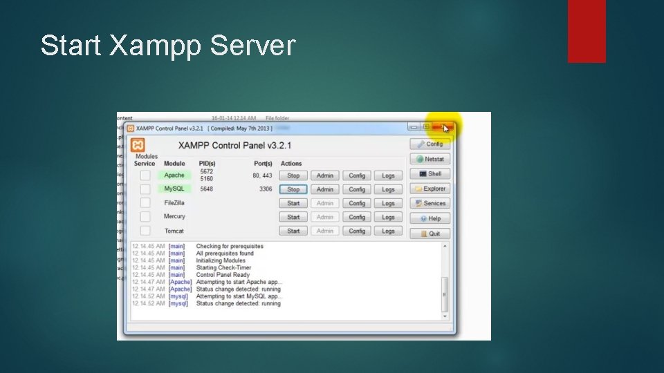 Start Xampp Server 