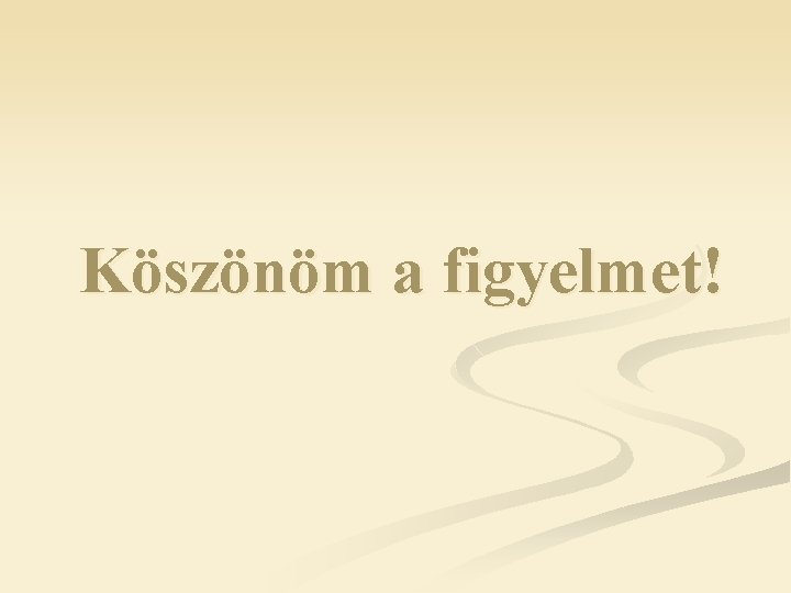 Köszönöm a figyelmet! 