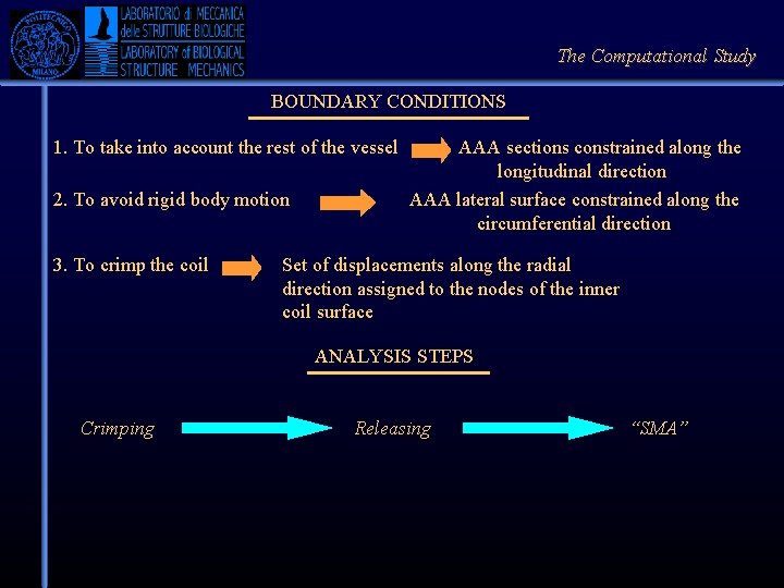 The Computational Study BOUNDARY CONDITIONS 1. To take into account the rest of the