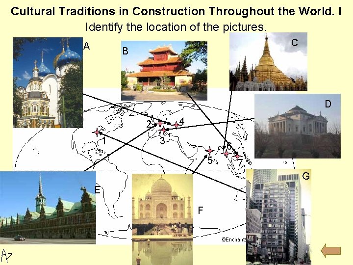 Cultural Traditions in Construction Throughout the World. I Identify the location of the pictures.