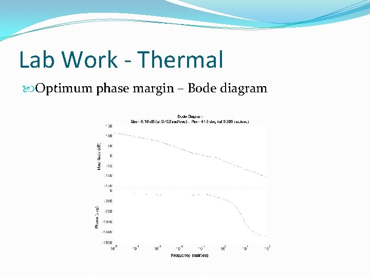 Lab Work - Thermal Optimum phase margin – Bode diagram 