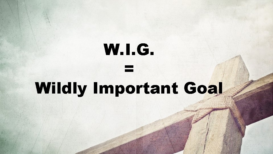 W. I. G. = Wildly Important Goal 