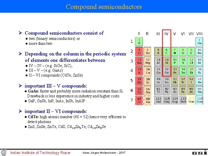 Compound semiconductors Ø Compound semiconductors consist of ● two (binary semiconductors) or ● more