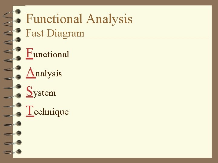 Functional Analysis Fast Diagram Functional Analysis System Technique 